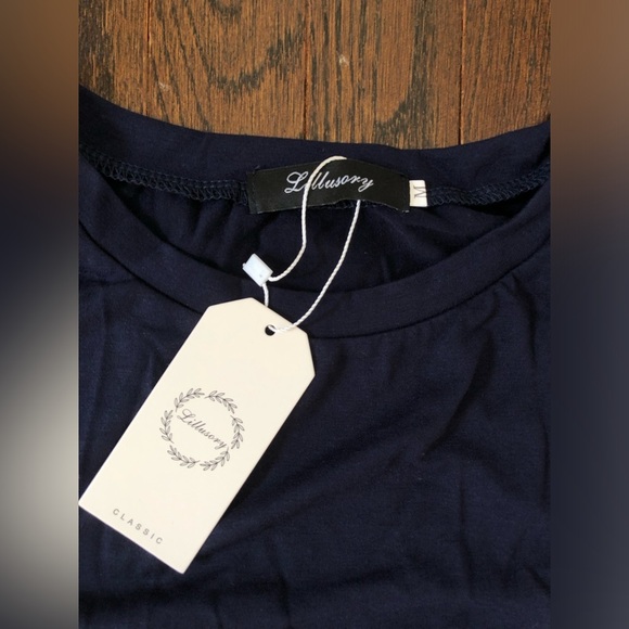 LILLUSORY Women's M Navy Blue Sleeveless Bodycon Side Ruched Mini Dress - NWT!! - Picture 8 of 10